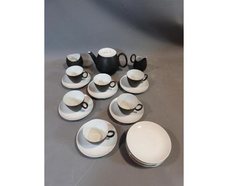 A Raymond Loewy 'Charcoal' Continental tea service. Tallest H12cm. 
