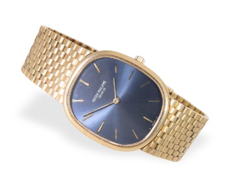 Armbanduhr: luxuriöse vintage Patek Philippe Ellipse Ref. 3838/1, ca.1995: Ca. 31 × 36mm, ca. 100g, 18K Gold, Ref. 3838/1, Qu