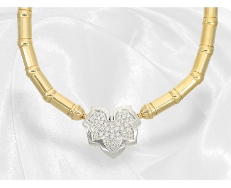 Schwere und hochwertige 18K Goldkette von Chopard mit Brillant-Wechselschließe: Ca. 44cm lang, ca. 71g, 18K Gold, ca. 6mm sta