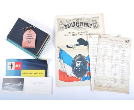 A collection of flight based ephemera. To include 2 x eight page documents detailing the breakdown of conveyances being used 