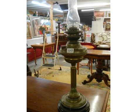 A good old brass oil lamp.