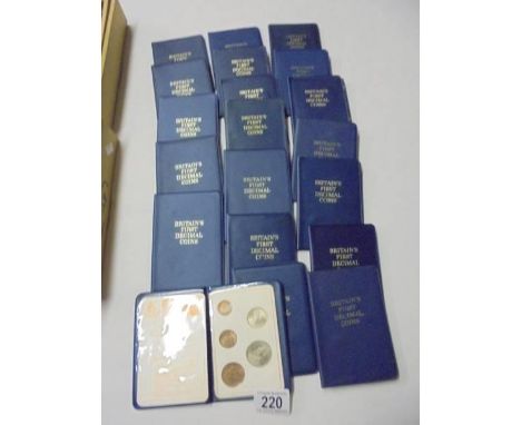 Twenty sets of Britain's first decimal coins.