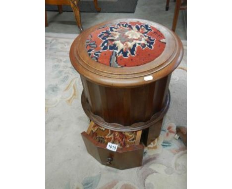 A Victorian mahogany commode complete with liner, COLLECT ONLY.