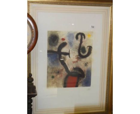 Joan Miro (1893-1983) A Limited edition hand numbered lithograph 35/150 with facsimile signature on Arches handmade cotton pa