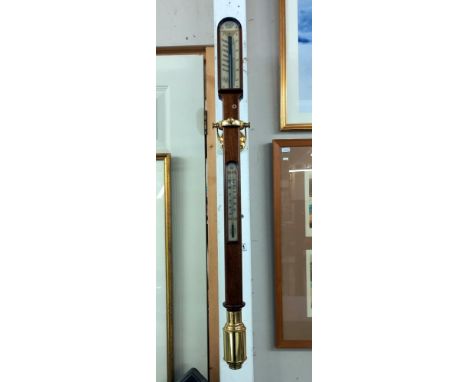 A Sewills Liverpool mahogany and brass marine ships stick barometer, COLLECT ONLY.