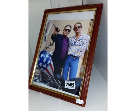 A signed Easy Rider related photo signed Dennis Hopper and Peter Fonda