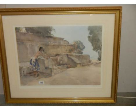 Sir William Russell Flint limited edition print "Isabelle of Lucerny", pencil signed in margin with blindstamp, published by 