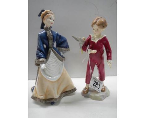 Two Royal Worcester figurines - Winters Morn and The Parakeet.