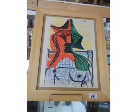 A Pablo Picasso La Fanciulla lithograph (signed to corner) COLLECT ONLY.