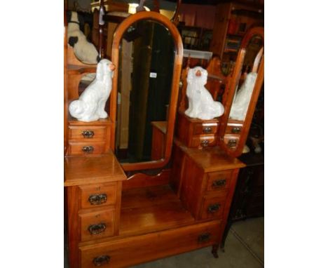 An Edwardian triple mirror dressing table, COLLECT ONLY