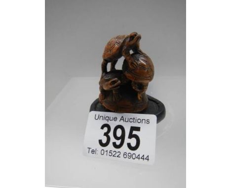 A late Victorian signed wooden netsuke.