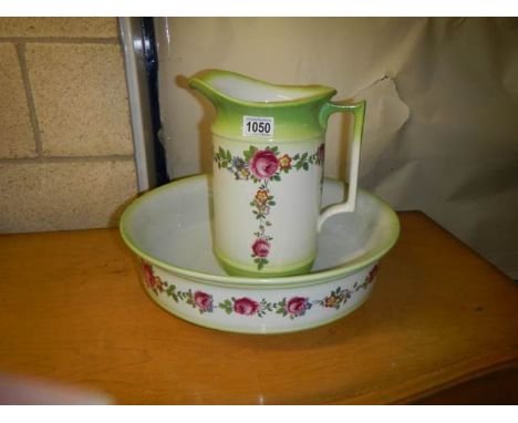 An early 20th century jug and basin set, COLLECT ONLY.