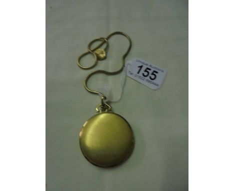 A yellow metal Rotary full hunter pocket watch on a chain, a/f.