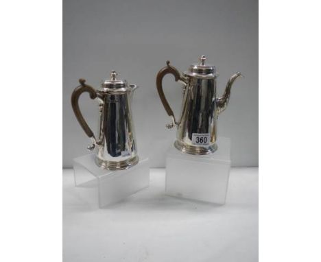 A George Howson silver coffee pot and water pot, Sheffield 1934 (approximately 280 grams).