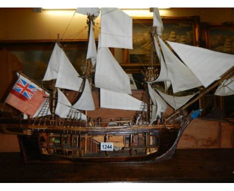 A model of a Galleon with open side. COLLECT ONLY.