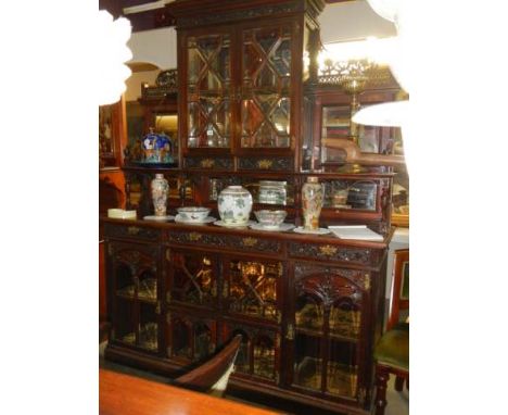 A superb quality Chippendale style cabinet with bevelled glass, COLLECT ONLY