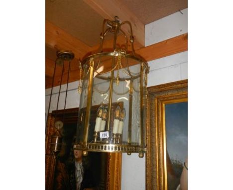 A good quality brass hall lantern, COLLECT ONLY.