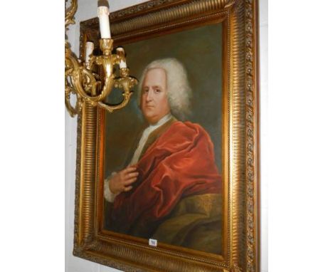 A gilt framed oil portrait of a gentleman, COLLECT ONLY.
