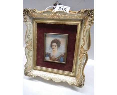 A gilt framed portrait painting of a lady. COLLECT ONLY.