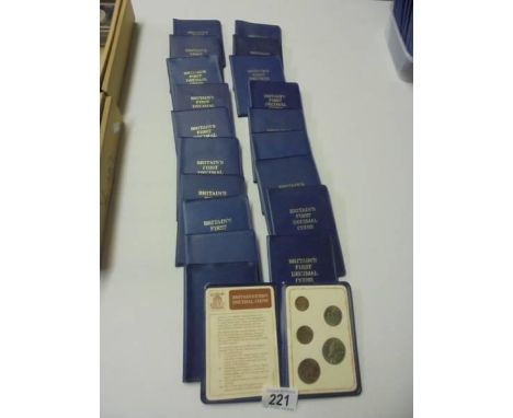 Twenty sets of Britain's first decimal coins.