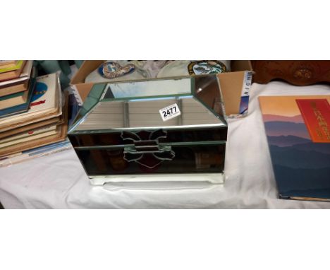 A glass trinket box 33 x 20 x 20 cm. COLLECT ONLY.