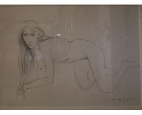 JOHN SKELTON SKETCH OF NUDE 1988 IN PENCIL (63 X 50)CM