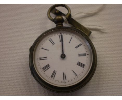VINTAGE C1900 POCKET PEDOMETER IN SILVER CASE WITH GLASS BACK AND WHITE ENAMEL FACE