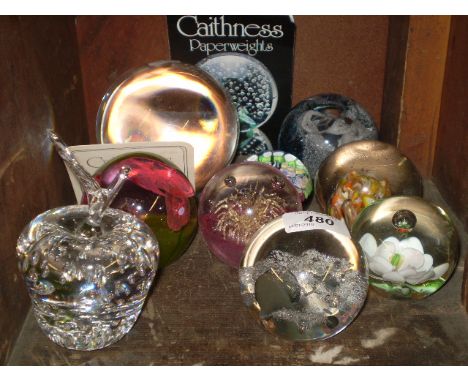 9 GLASS PAPERWEIGHTS TO INCLUDE CAITHNESS CRYSTAL