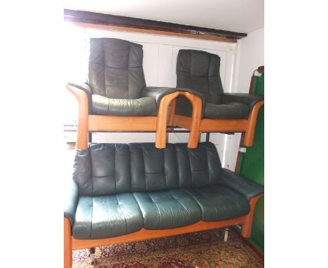 EKORNES STRESSLESS SOFA &amp; 2 ARMCHAIRS