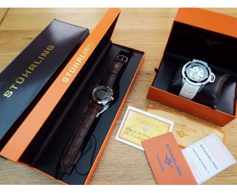 Stuhrling Original - a wristwatch with skeleton mechanical movement with hand winding and/or automatic function in presentati