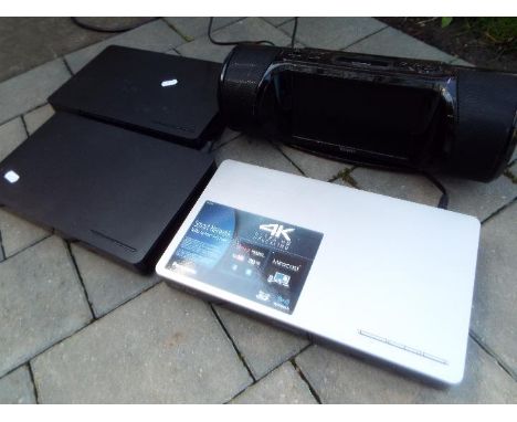 Panasonic - three Blu-Ray disc players # DMP-BDT160, DMP-BDT270 and DMP-BDT180 with remote controls, and a Technika Viewbox s