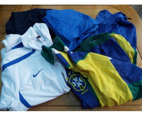 Brasil CBF - vintage water resistant tracks suits, Nike, Umbro, three jackets, two trousers, size M