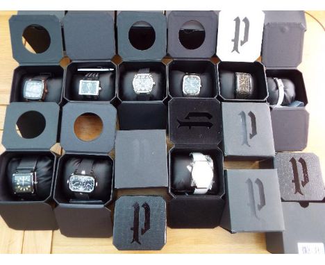 Police designer watches - a job lot of 8 Police watches in original cases, predominantly with all original ephemera and tags,