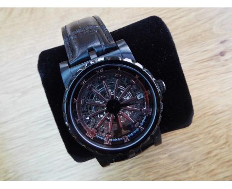 Richtenburg Arkadius Rosé Schwarz chronograph with black leather strap, with manual and certificate of authenticity in presen