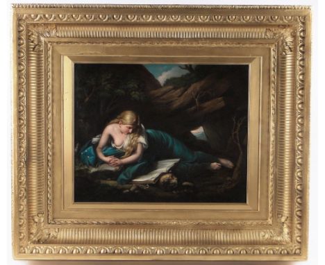 19th century oil on canvas, Old Master style composition, the penitent Magdelene, unsigned, 20" x 24", framed.