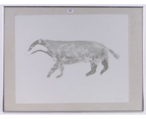 Elisabeth Frink (1930-1993),lithograph, badger, signed in pencil no. 7/70, sheet size 20" x 26", framed, label verso from Boh