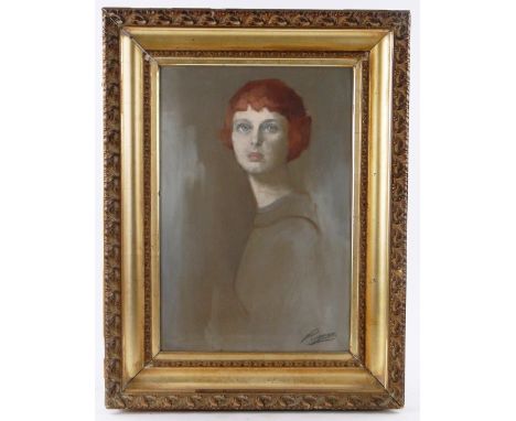 Frank Ryan (Irish artist),mid 20th century oil on canvas, portrait of a young woman, signed, 24" x 16", framed.