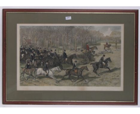 Richard Josey after Allen Sealy and A Wardlow,pair of coloured engravings, hunting scenes, 16.5" x 28", framed.