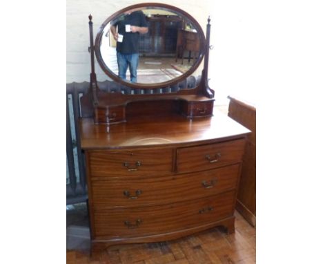 19th century mahogany bow-fronted dressing chest. Condition reports are not available for the Interiors Sales.