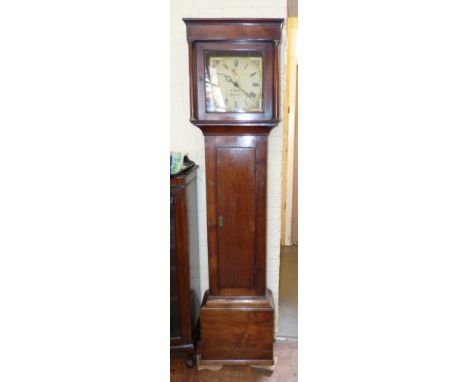 30 hour oak cased longcase clock with square enamel dial (James, Farbam). Condition reports are not available for the Interio
