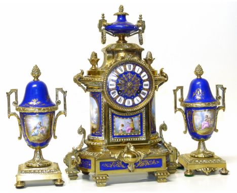 Porcelain mounted clock Condition reports are not available for the Interiors Sales.
