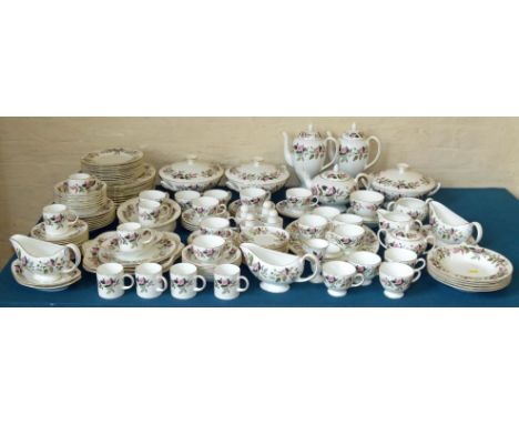 Wedgwood Hathaway Rose dinner/ tea/ coffee service (143 pieces) Condition reports are not available for the Interiors Sales.
