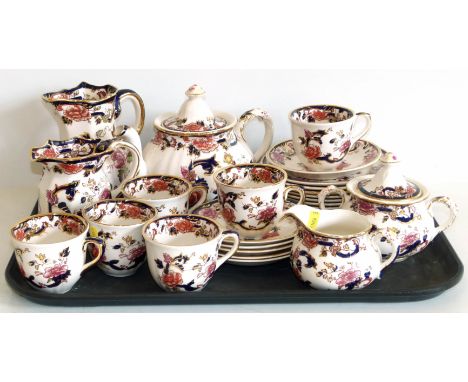Masons Mandalay blue tea service and two extra jugs Condition reports are not available for the Interiors Sales.