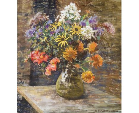 •ARCHIBALD RUSSELL WATSON ALLAN RSA (SCOTTISH 1878-1959) SUMMER SPLENDOUR Gouache and pastel, signed, 55 x 51cm (21 1/2 x 20"