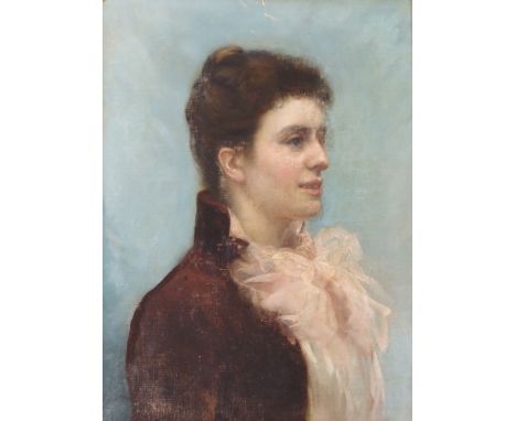 BRITISH SCHOOL (19TH CENTURY) PORTRAIT OF FLORENCE (GILBERT MARKS) Oil on canvas, inscribed 'Shirley' and indistinctly dated 