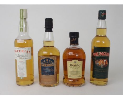 ELEVEN VARIOUS BOTTLES OF MALT WHISKY including Imperial, 1990, bottles 2000, 40% vol, 70cl, Balblair, Ledaig, Drumguish, Jur