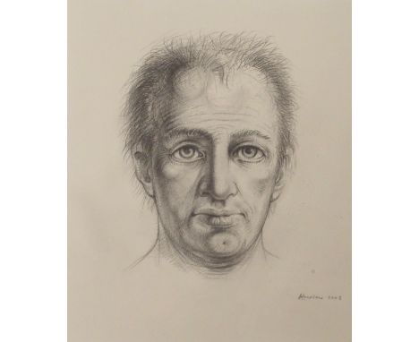 •PETER HOWSON OBE (SCOTTISH B. 1958) SELF PORTRAIT Pencil drawing on paper, signed and dated (20)03, 24 x 20cm (9 1/2 x 8") C