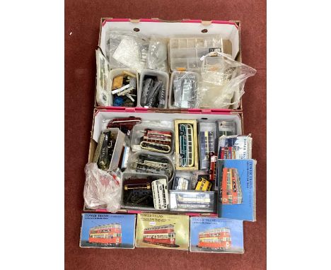 A Quantity of Plastic Model Tram Kits by Tower Trams, Diecast Model Trams/Trolley Buses, Tram model spare parts including cha