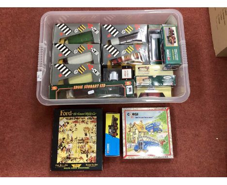 Approximately Eighteen Diecast Model Vehicles, predominantly by Corgi to include Promod POV21 1950 Morris J Van Royal Mail, B