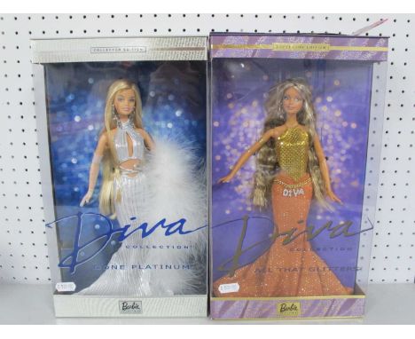Two Boxed Mattel Diva Collection Barbie Dolls, to include 2002 'All That Glitters', with outfit, stand and certificate of aut